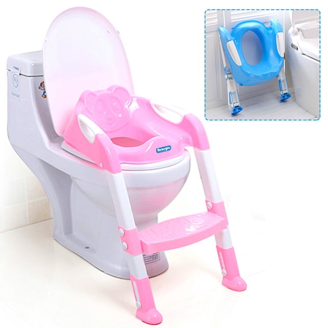 Asiento WC Bebeglo Con Escalones Rosa