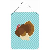 French Turkey Dindon Blue Check Wall or Door Hanging Prints