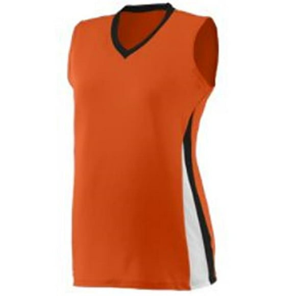 1356A Girls Tornado Softball Jersey - Orange&#44; Black & White&#44; Medium