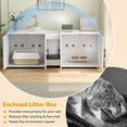 thumbnail image 5 of Hetoy Elegant Double-Room Cat Litter Cabinet – Stylish Litter Box Enclosure for Two Cats with Storage and Cat Mat, 55”L x 17.7”W x 22.5”H in White, 5 of 8