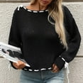 thumbnail image 4 of Drses Women Long Sleeve Top Bow Front Knitted Pullover Ribbon Lace Up Cable Jumper Knitwear Going Out Top, 4 of 8