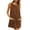 Brown, variant on Women's Corduroy Overall Dress Round Neck A Line Skirtall Jumper Mini Dress Pinafore with Pockets