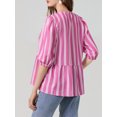 thumbnail image 7 of Raccmtaty Women's Spring Summer Casual Shirts 3/4 Sleeve O Neck Solid Color/Striped Blouse, 7 of 7