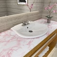 thumbnail image 3 of CRE8TIVE Pink Marble Contact Paper Waterproof 24"x118" Wide Pink Marble Wallpaper Peel and Stick Self Adhesive Removable Granite Vinyl Paper for Bedroom Kitchen Walls Countertops Cabinets Furniture, 3 of 7
