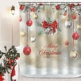 thumbnail image 4 of Christmas Shower Curtains for Bathroom Xmas Shower Curtains Red Christmas Fabric Xmas Bathroom Set with Hooks Red Silver Baubles Merry Christmas Bathroom Decor Holiday, 72" W x 72" H, 4 of 6