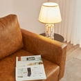 thumbnail image 3 of Kingfun 65" W Faux Leather Loveseat Sofa Couch, Love Seat Sofas and Couches for Living Room Bedroom Office and Small Spaces, Mid Century Modern Decor Love Seats Furniture with Solid Wood Leg,Brown, 3 of 5