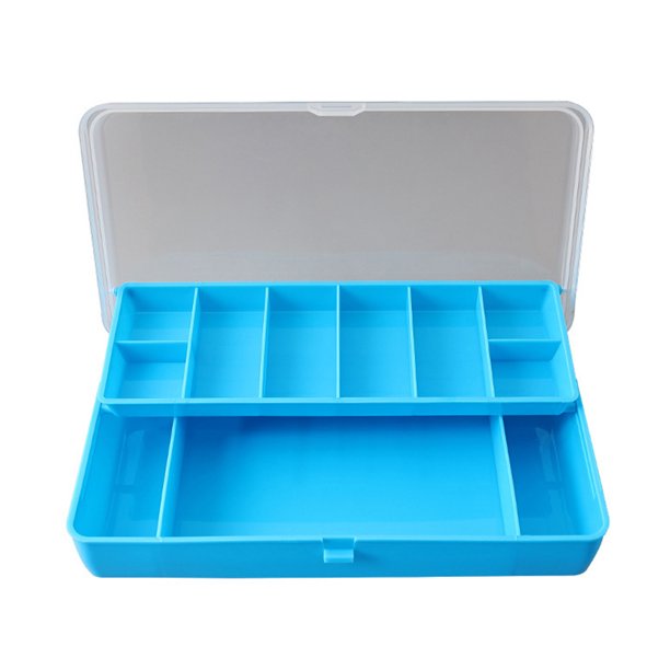 Cajas Organizador Herramientas Pesca Caja Almacenamiento Acaba Portátil Recipiente Cebo Doble para Accesorios