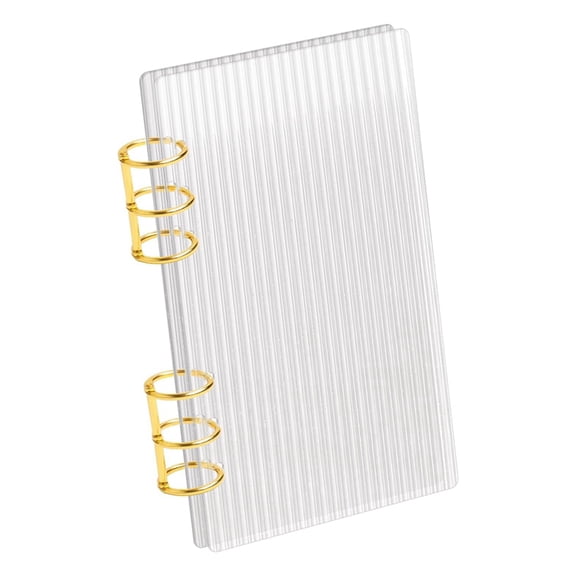 A6 Binder Clear Acrylic Binder 6-Ring Budget Binders Thick Stripe A6 Planner Binders with Gold Metal Round Ring