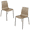 Taupe & Black, variant on Furnish Theory Aero-S Pro Indoor/Outdoor Stackable Dining Side Chairs w/ White Glass Fiber-Reinforced Polypropylene Shell & Black Powder-Coated Steel Legs (Set of 2)