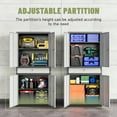thumbnail image 4 of STANI Metal Garage Storage Cabinets with Drawer, 4 Doors Tool Storage Cabinet with 2 Adjustable Shelves, 71" Steel Locking Locker for Garage Utility Room Home Office (Black Gray, 0 Wheel), 4 of 7