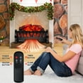thumbnail image 3 of Electric Fireplace Logs Inserts Heater with Infrared Remote Controller 5 Flame Brightness 24 H Timer Overheating Protection for Home and Office Decor Black, 3 of 7
