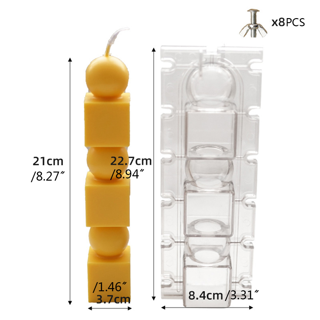 Geemin Plastic Candle Mold Geometric Cylinder Candle Making Molds DIY Handmade Beeswax Candles Mould Supplies