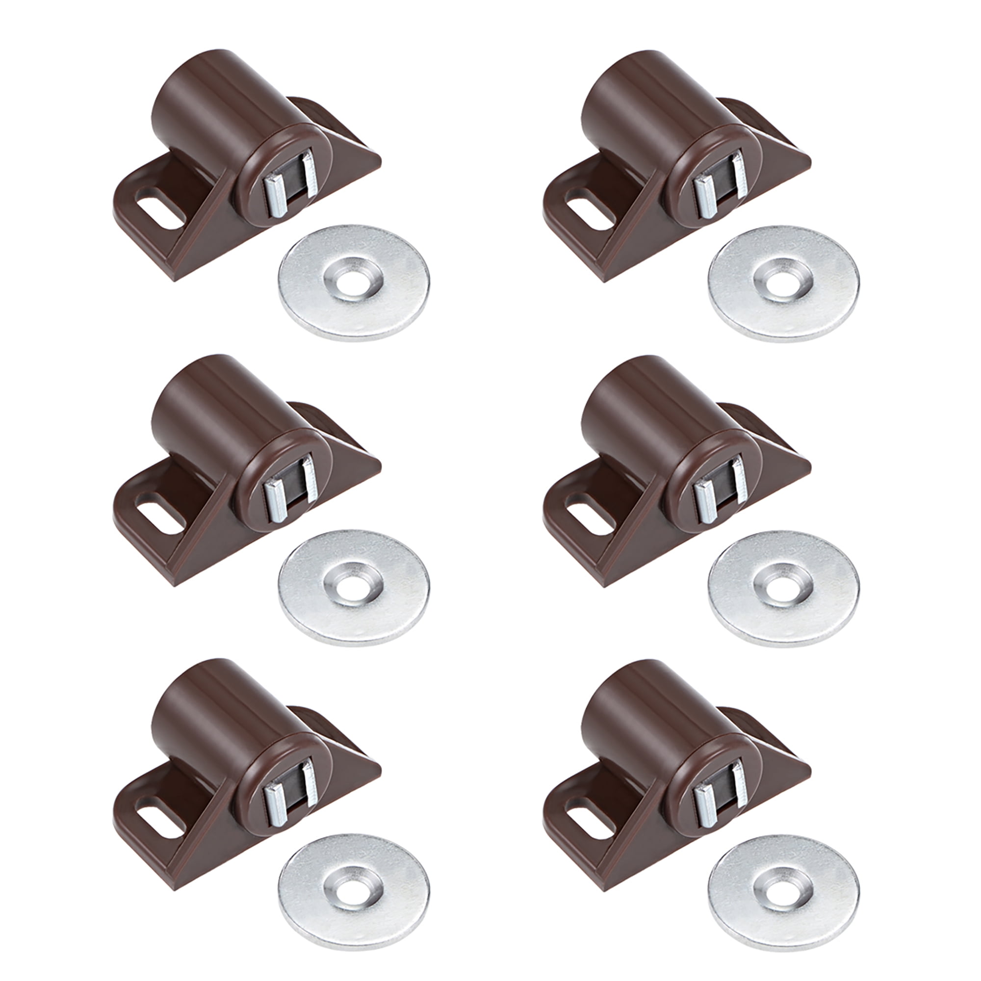 Uxcell Magnetic Latches Catch with Strike Plate Plastic Brown 6 Pack ...