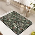thumbnail image 3 of Washable Rubber Boho Style Vintage Floral Dish Drying Mats for Kitchen Counter Home Large Coffee Bar Pad Accessories and Decor for Utensils Stemware 18''x24'', 3 of 7