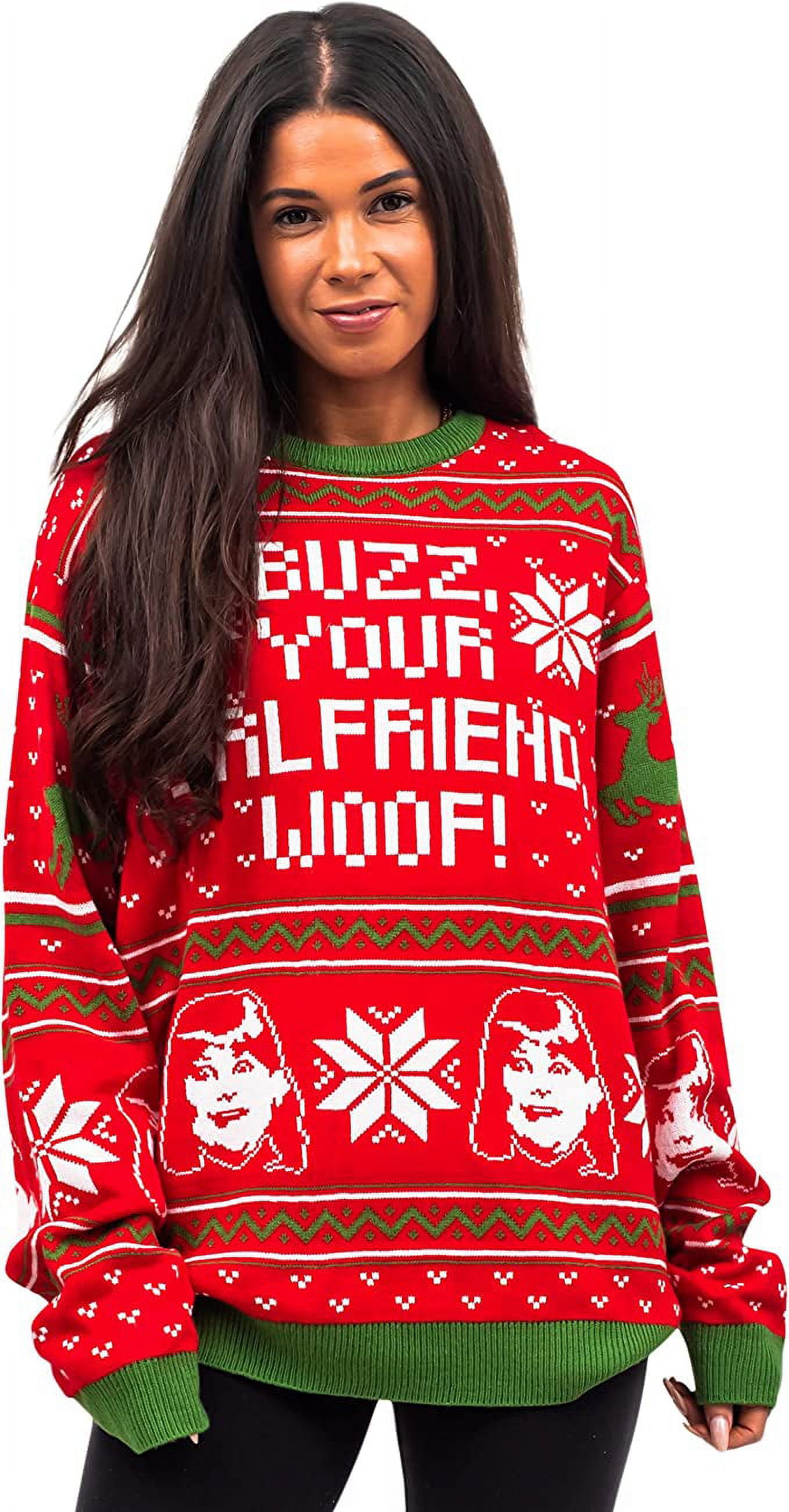 Buzz your girlfriend woof ugly cheap sweater