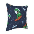 thumbnail image 2 of Bingfone Decorative Pillow Covers 16"X16" Dinosaur Astronaut Space Surfing Couch Pillow Cases Modern Farmhouse Covers For Couch Sofa Bed, 2 of 9