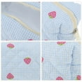 thumbnail image 3 of Bolsa de Maquillaje Cuadrada de Rayas Acolchadas de Fresa Única para Viajes Azul de Poliéster, 3 of 6