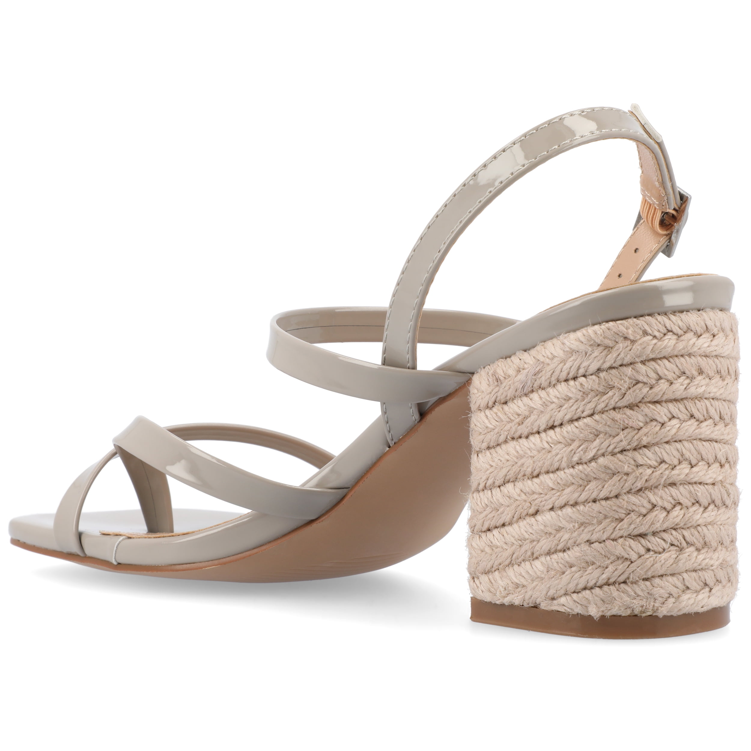 Journee Womens Olivina Jute Covered Block Heel Dress Sandals