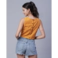 thumbnail image 3 of Moomaya Womens Printed Sleeveless Cotton Short Top, Round Neck Blouse Crop Top, Buttoned Back, 3 of 8