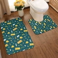 thumbnail image 2 of Honeii Camping Pattern Bathroom Anti-Skid Pad Bathroom Mat Vintage Seamless Pattern Not-Slip Toilet Rug Set, 2 of 6
