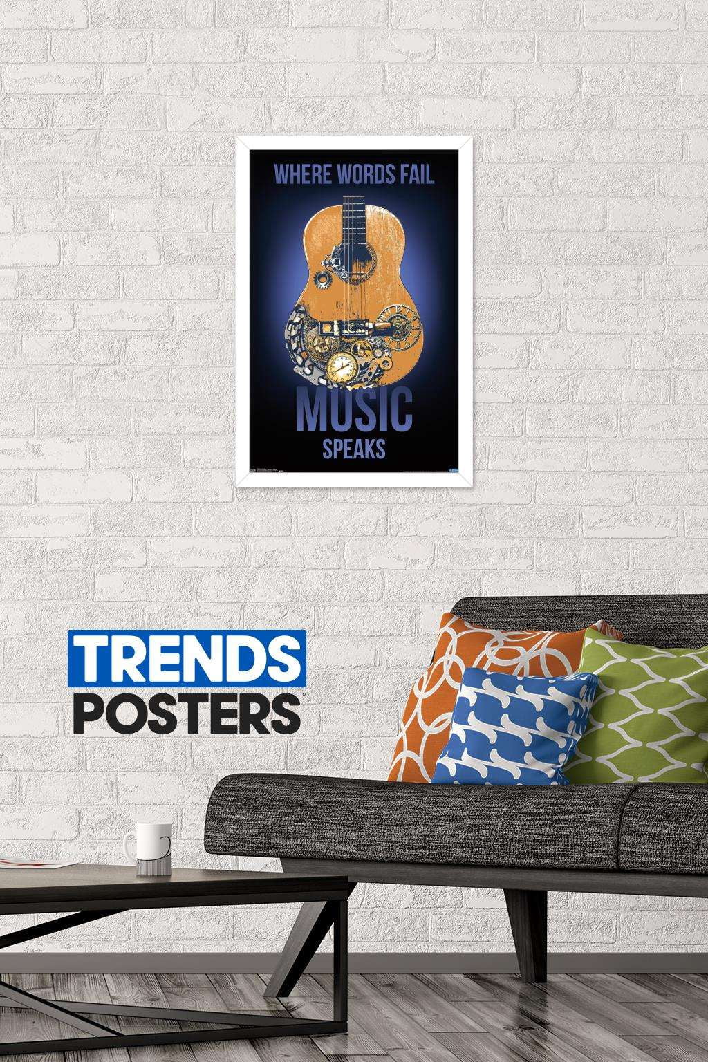 Music Speaks Wall Poster, 14.725" x 22.375", Framed