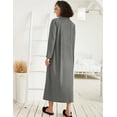 thumbnail image 6 of Ekouaer Women Zipper Robe Long Sleeve Loungewear Lightweight Housecoat Full Length Nightgown with Pockets, 6 of 7
