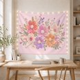 thumbnail image 5 of 3D Textured Floral Bouquet in Pastel Hues on Lavender, Dreamy Boho Art for Flower Lovers, Botanical Wall Decor, Mother's Day Gift Tapestry Wall Hanging for Bedroom, Living Room and Dorm, 5 of 7