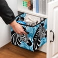 thumbnail image 5 of Zebra Foldable Storage Baskets with Handle, 10.8"x10.5"x10.6" Cube Organizer - Large Capacity Storage Bin Cubes, 5 of 6