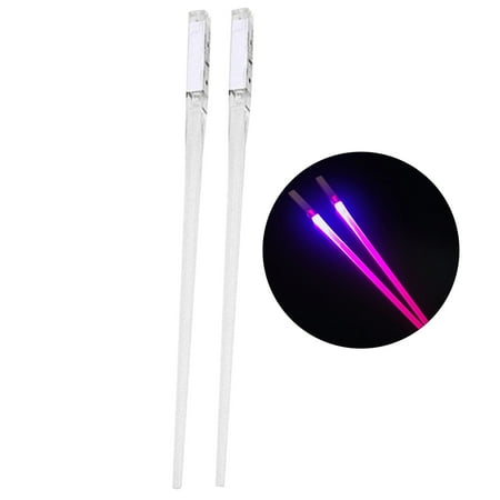 

Jangslng 1 Pair Food Chopsticks Reusable Food Grade Smooth Surface Eye-catching LED Illuminated Wear-resistant Lightweight BPA Free LED Luminous Chopsticks Kitchen Tool