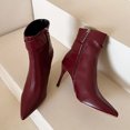 thumbnail image 4 of Bottes d'Hiver pour Femmes Hauteur Cheville Bout Pointu Talon Haut pour Usage Extérieur Intérieur Décontracté, 4 of 9