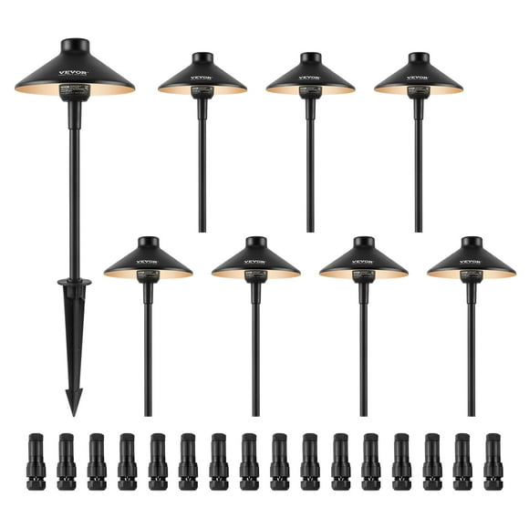 VEVOR 8 Set LED Path Lights, Low Voltage 3W 210LM, 12V-24VAC/DC, Warm White 3000K, Outdoor Lighting for Gardens, Sidewalks