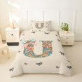 thumbnail image 2 of Catabedysis Colorful Initial U Twin Duvet Cover,Cute Flowers ABC Themed Twin Bedding For Girls,Light Gray Reversible,2pcs,1 Duvet Cover and 1 Pillowcase, 2 of 6