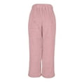 thumbnail image 5 of RYRJJ Womens Fuzzy Fleece Pants Winter Warm Home Pjs Bottoms Drawstring Jogger Athletic Sweatpants Comfy Soft Plush Pajama Pants(Pink,L), 5 of 6