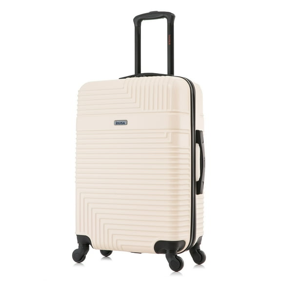 InUSA Resilience 24" Hardside Lightweight Luggage with Spinner Wheels, Handle, and Trolley, Sand