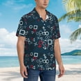 thumbnail image 5 of Daiia Navy Blue Geometric Hawaiian Shirt for Men Gentle Cotton Regular Short Sleeve Casual-Small, 5 of 9