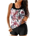 thumbnail image 2 of Bikinis Ensembles pour Femmes, Mode Dames Multicolore Rétro Imprimé Fleur Feuille Maillot de Bain Deux Pièces, 2 of 6