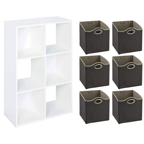 Closetmaid Home 6 Cube Cubical Storage Organizer with Fabric Bins (6
