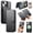 Black, variant on ELEHOLD Leather Case For iPhone 15 Plus 2-in-1 Shockproof Cover, With Magnetic Detachable Flip Card Holder Wallet, Kickstand & Wristband, MagSafe Compatible, Blue