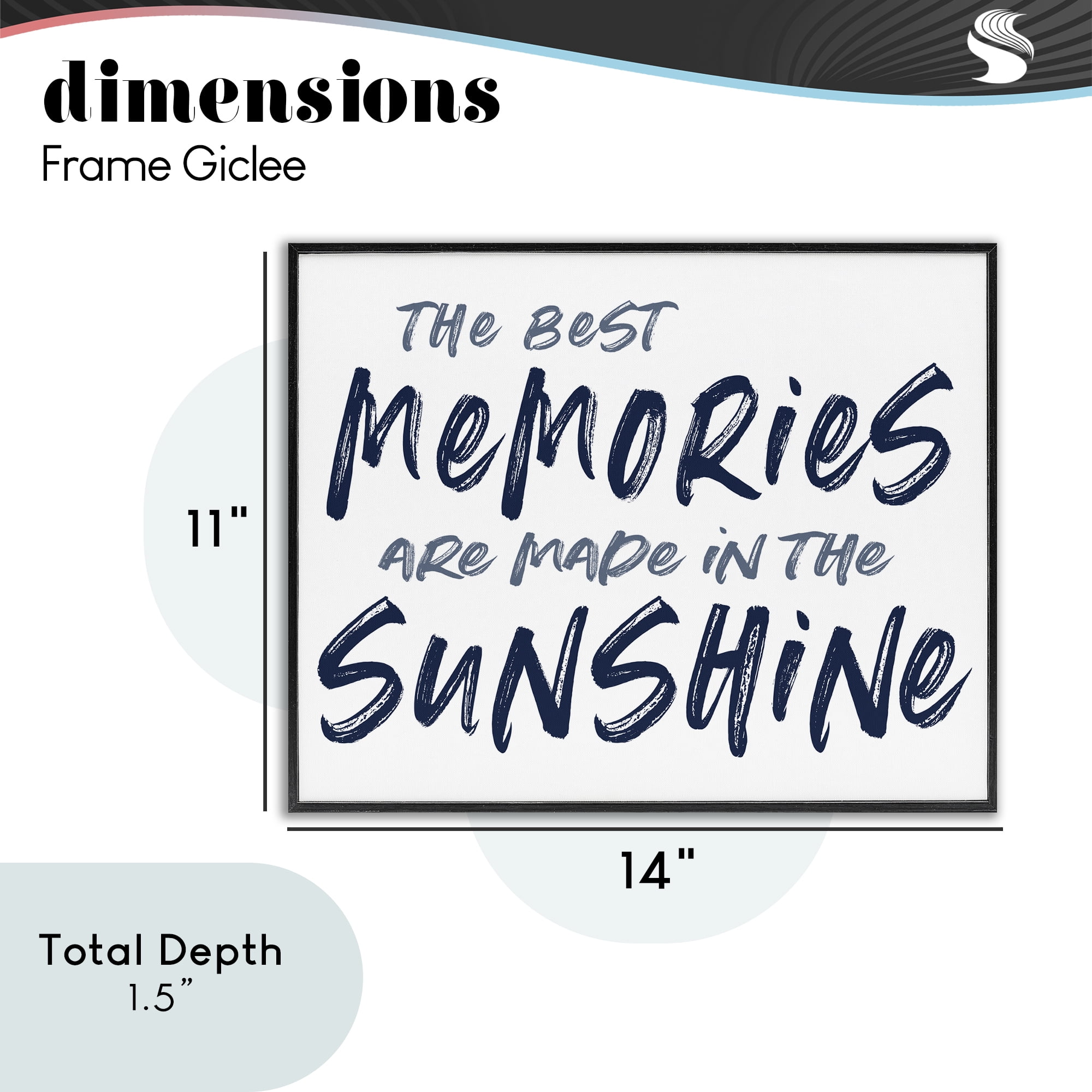 Memories Made In Sunshine Black Framed Giclee Art, design by Lettered and Lined