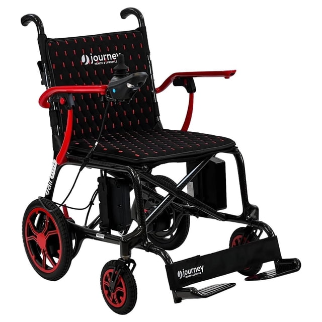 Journey Air Elite Lightweight Foldable Electric Power Chair for Adults, Red