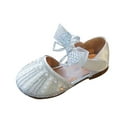 thumbnail image 2 of FLMEI Little Big Girls Dress Shoes Soft Bottom Rhinestone Princess Shoes Summer Student Flats Bowknot Sandals for Toddler Kids, 2 of 9