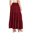 thumbnail image 3 of Women's Tiered Layered Smock High Stretch A-Line Flowy Long Maxi Skirt with Pockets, 3 of 7