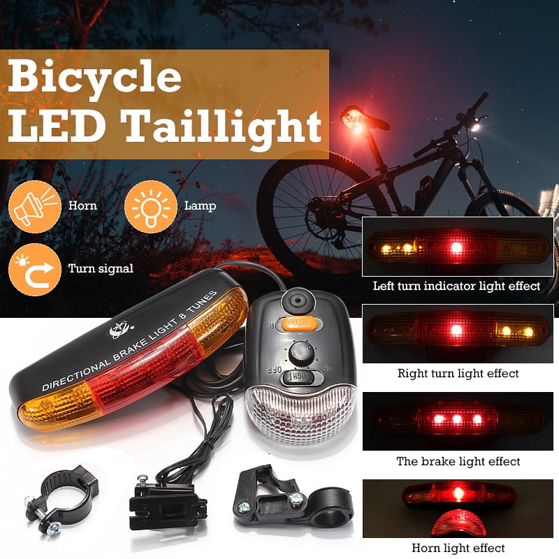 Bicycle Bike LED Turn Signal Directional Brake Light Flash Lamp +8