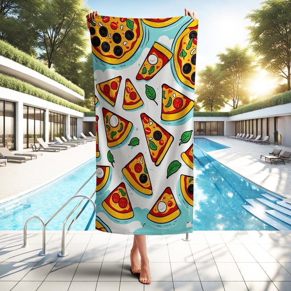 Toolie Bonka All Over Print Pizza Beach Towel, 1 Count