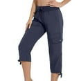 thumbnail image 1 of hopeusnice Women's Lightweight Workwear Drawstring Waist Trousers Casual Jogger Straight Leg Pull On Pants Sweatpants with Pocket Cargo Pants Fishing Hiking Pants for LadyDark Gray XL, 1 of 8