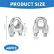 thumbnail image 2 of 40 Abrazaderas para Cables de Acero, de 4 mm, con Pernos en U de Acero Inoxidable 304, para Cables de Acero, Alambres de Acero y Tendederos., 2 of 5