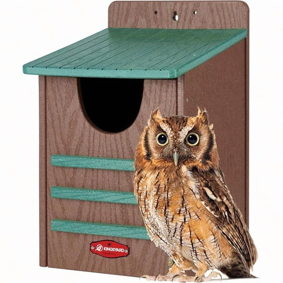 Plastic Owl House For Outdoors Weatherproof Owl Nesting Box Ideal For Screech Sawwhet Flammulated Pygmy Elf Whiskered Owls Easy To Assemble. Green