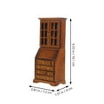 thumbnail image 3 of 1/12 Dollhouses Miniature Bookshelf with Openable Door and Functional Drawer For Scene Library Landscape Display Supply, 3 of 8