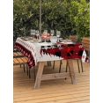 thumbnail image 2 of Outdoor Tablecloth with Umbrella Hole and Zipper, Christmas Snowman Rectangle Table Cloth 60x120 Inch Waterproof Tablecloth, Winter Snowflakes Xmas Trees Red Plaid Picnic Table Cover for Patio, 2 of 7