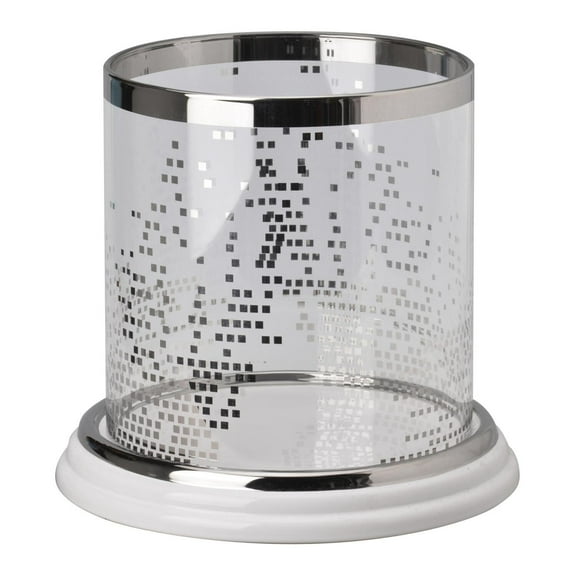 A&B Home Elliott Large Round Candle Holder-Color:Silver,Style:Modern Chic
